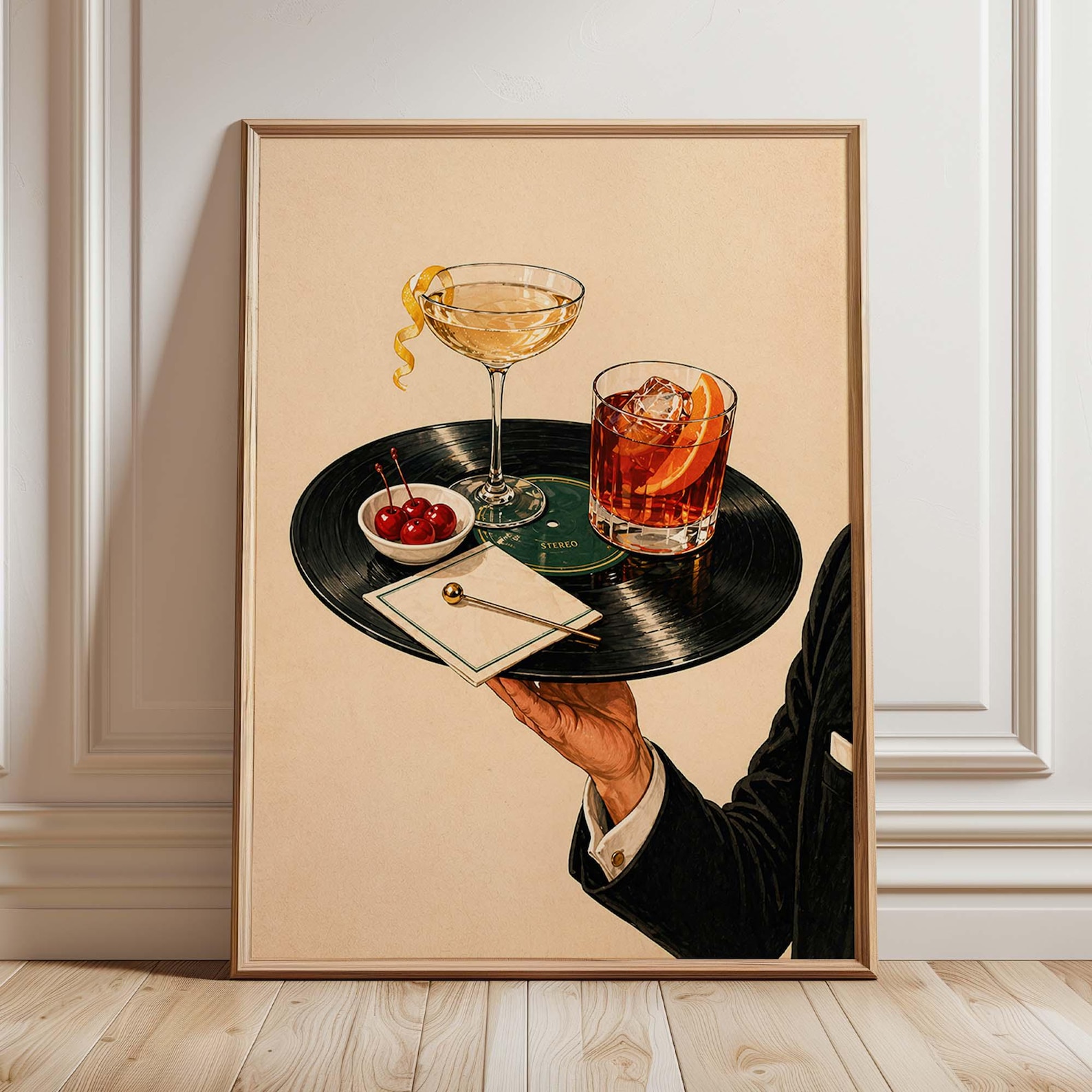 Office Furniture And Design - Vintage Vinyl Record Cocktail Canvas Poster