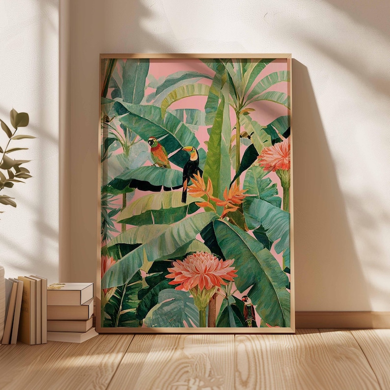 Office Furniture Used - 1pc Retro Tropical Canvas Poster, Unframed