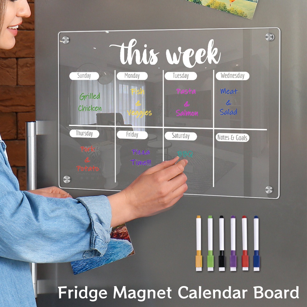 Dry Erase Weekly - Fridge Magnet Calendar Board Weekly Planner