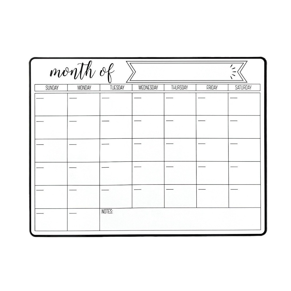 Dry Erase Weekly - Portable Magnetic Dry Erase Calendar Easy