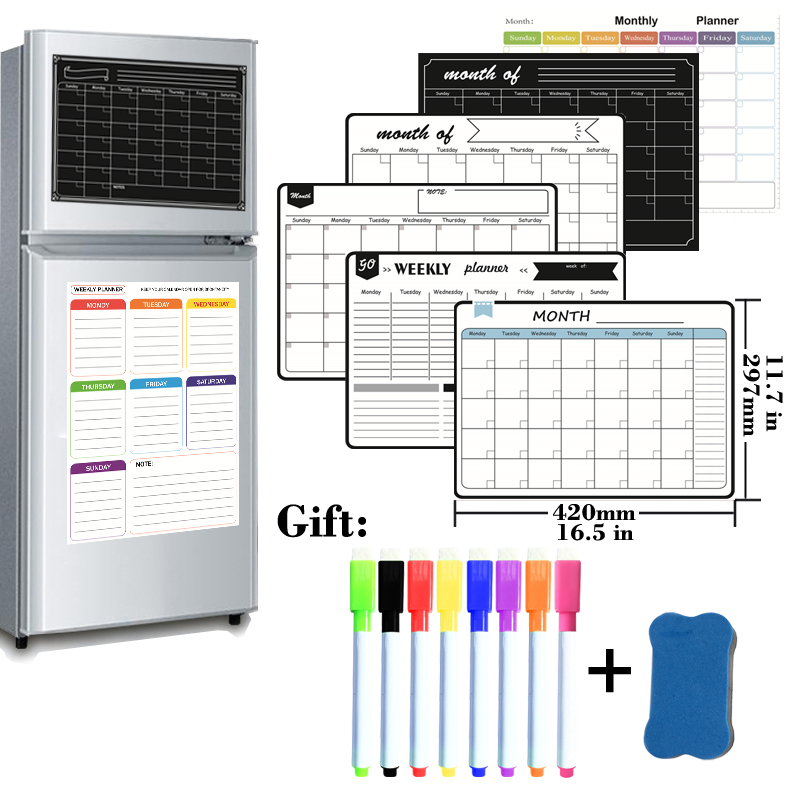 Dry Erase Weekly - A3 Size Magnetic Monthly Weekly Planner