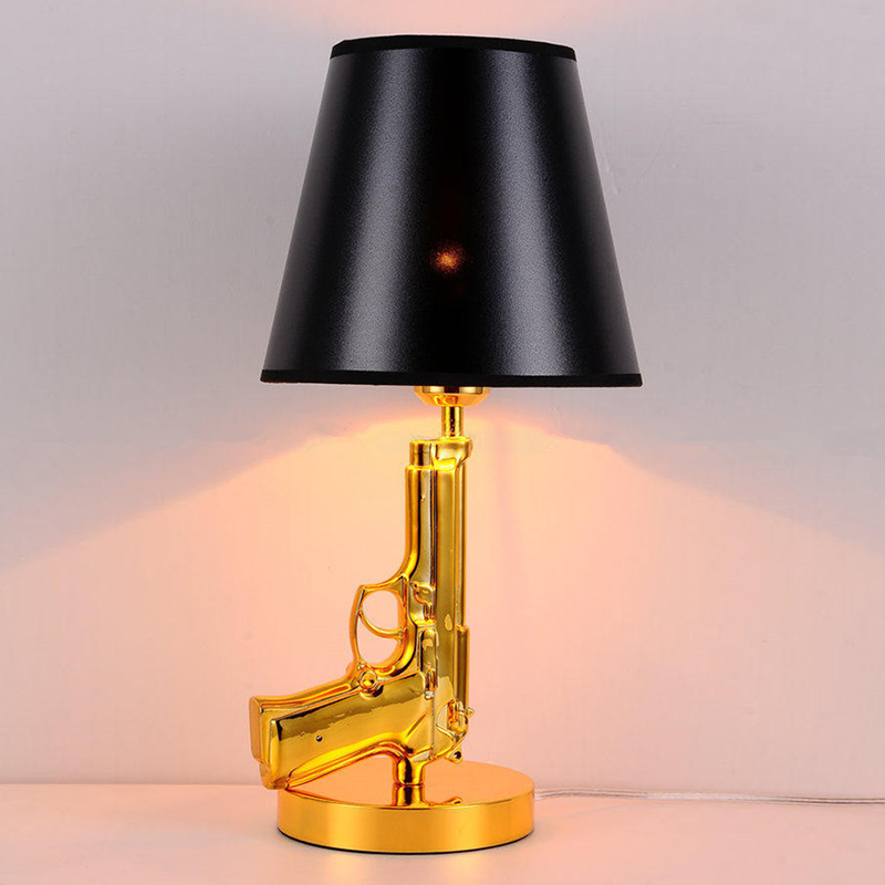 Floor Lamp Arched - Gold Plated Pistol Table Desk Lamp