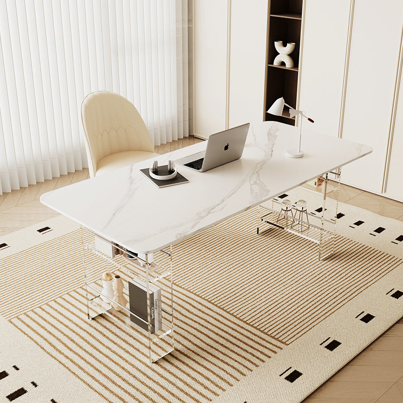 Office Furniture And Design - Nordic High-end Sintered Stone Desk Modern