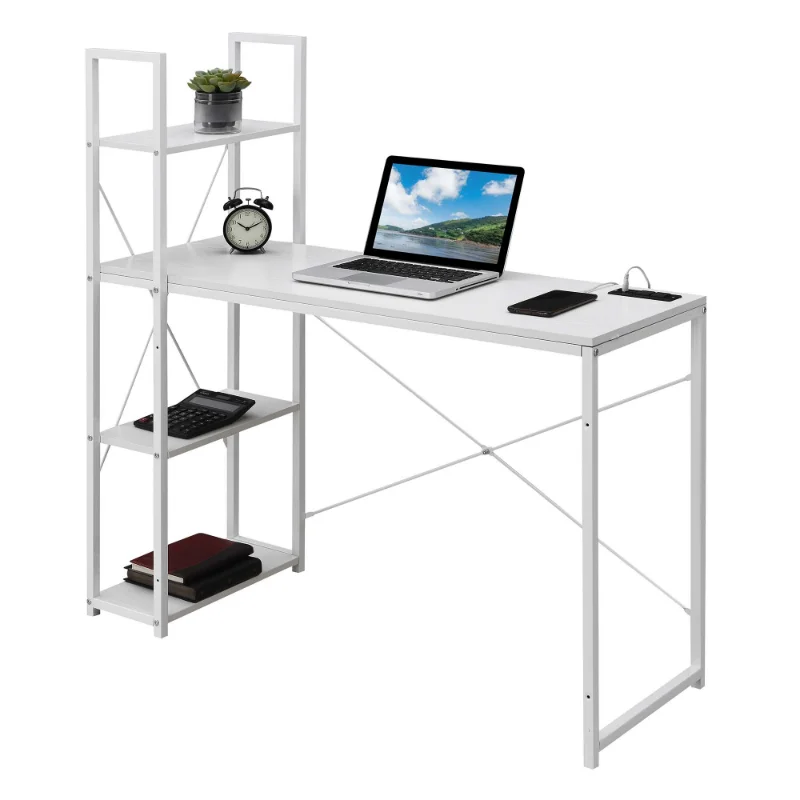 Office Furniture Com - Estação De Trabalho Com Prateleiras, Mobiliário