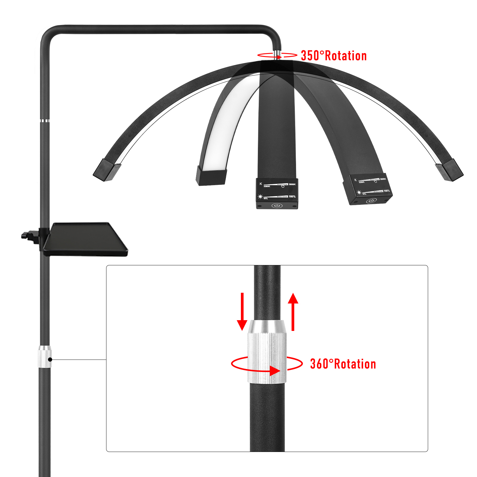 FOSOTO 40W Dimmable Bi-color T - Floor Lamp Arched review and price
