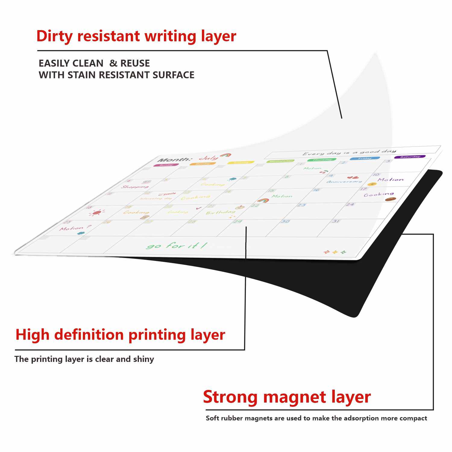 Magnetic Calendar For Fridge M - Dry Erase Weekly review and price