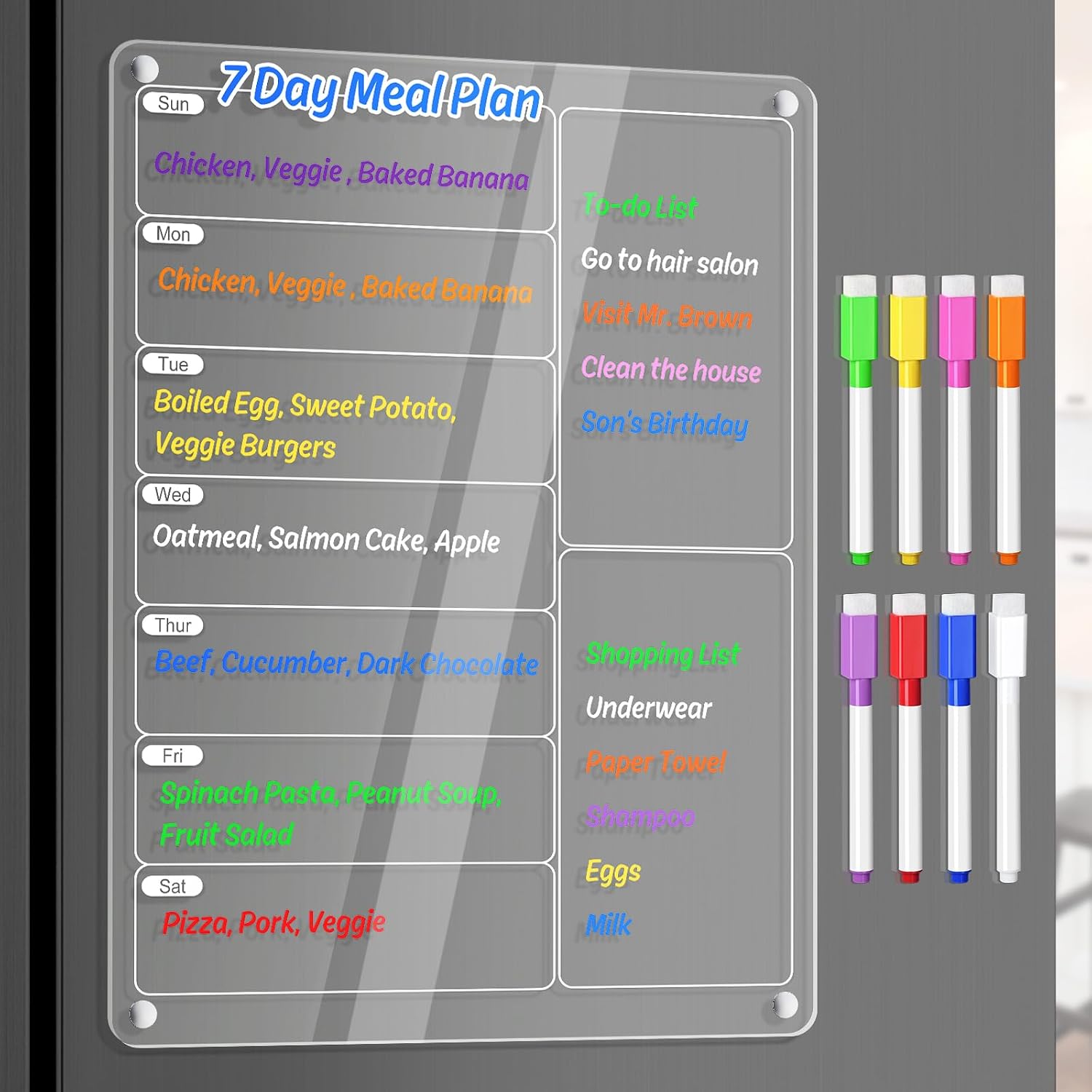 Clear Acrylic Magnetic Fridge  - Dry Erase Weekly review and price