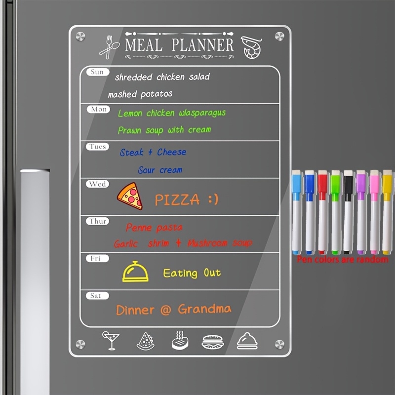 Acrylic Menu Board for Kitchen - Dry Erase Weekly review and price