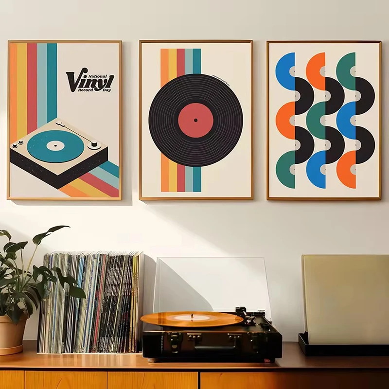 Mid Century Vinyl Record Canva - Office Furniture Used review and price