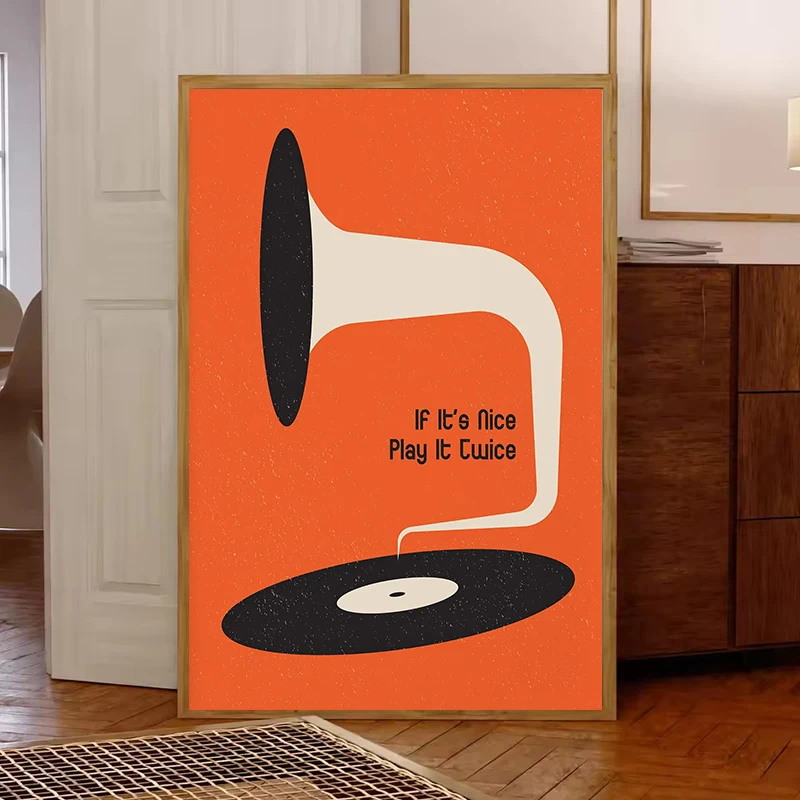 Mid Century Vinyl Record Canva - Office Furniture Used review and price