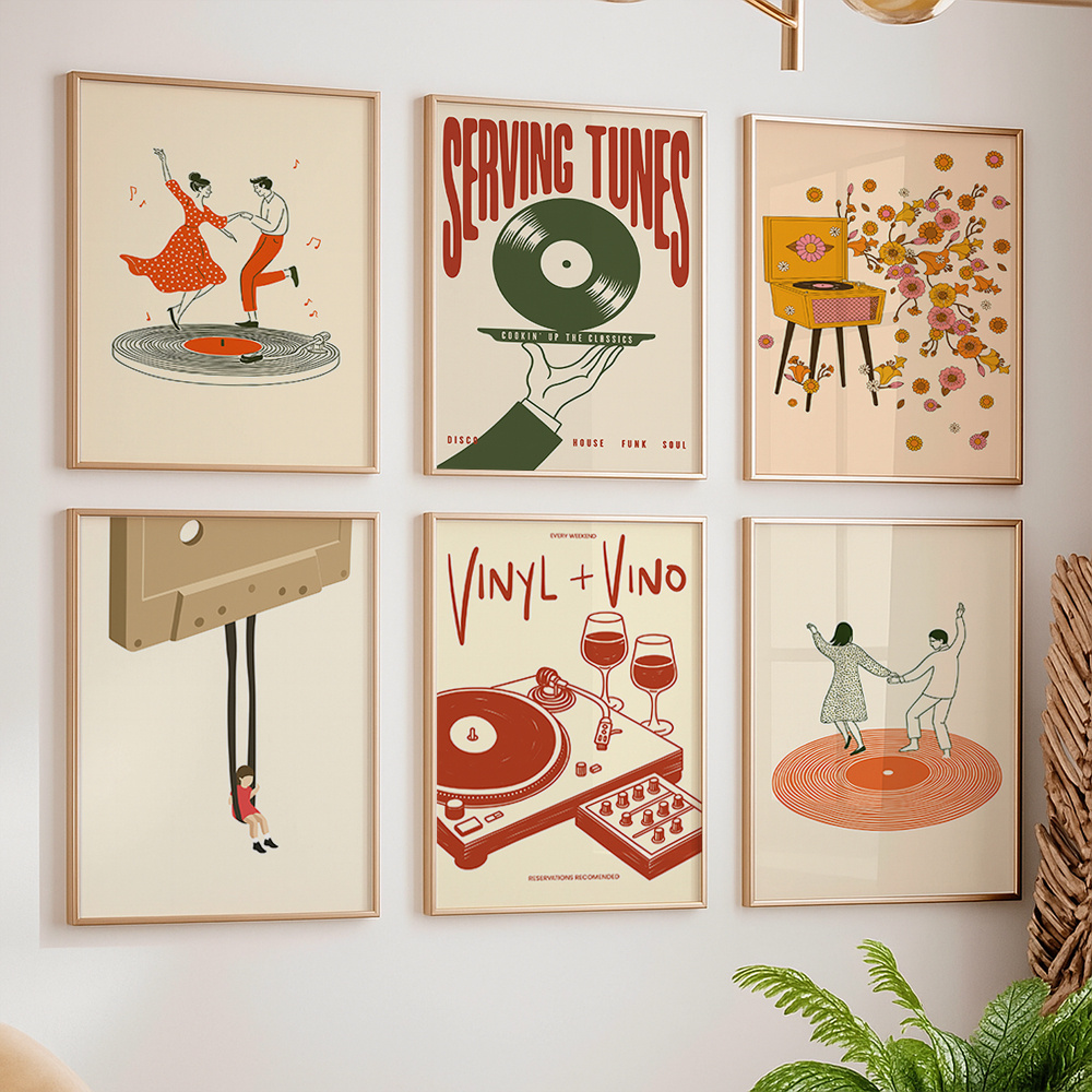 1pc Vintage Music Canvas Poste - Office Furniture Used review and price