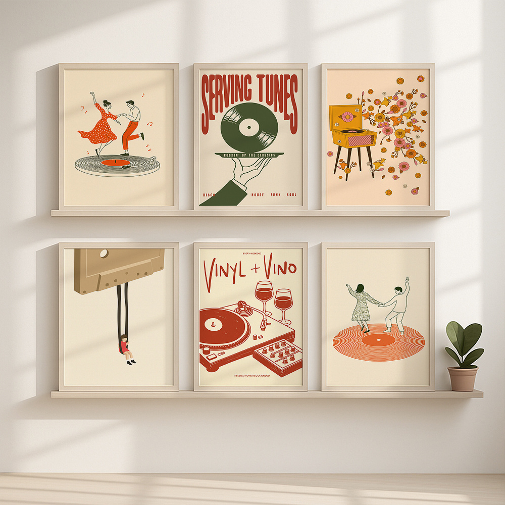 1pc Vintage Music Canvas Poste - Office Furniture Used review and price