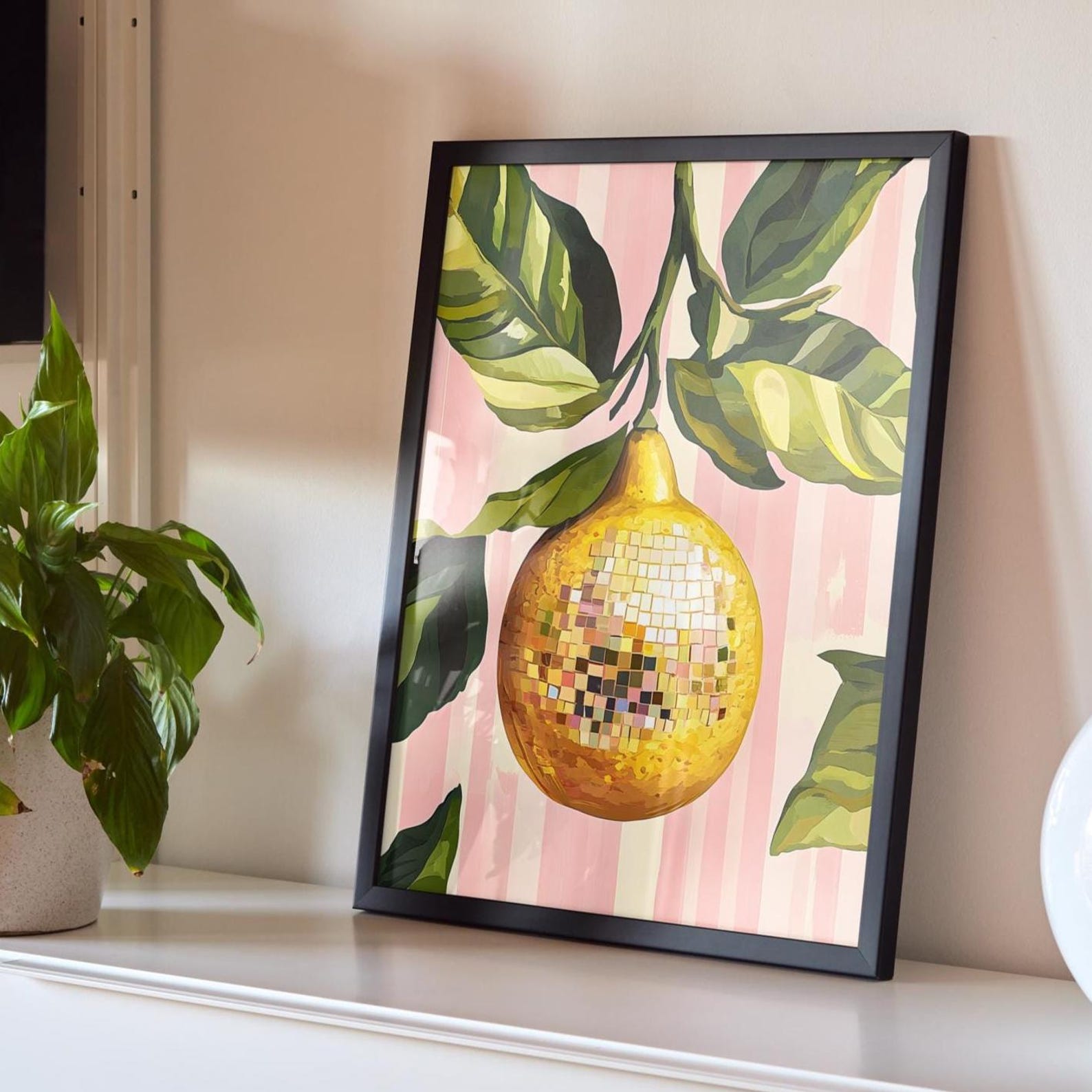 Retro Abstract Lemon Disco Bal - Office Furniture And Design review and price