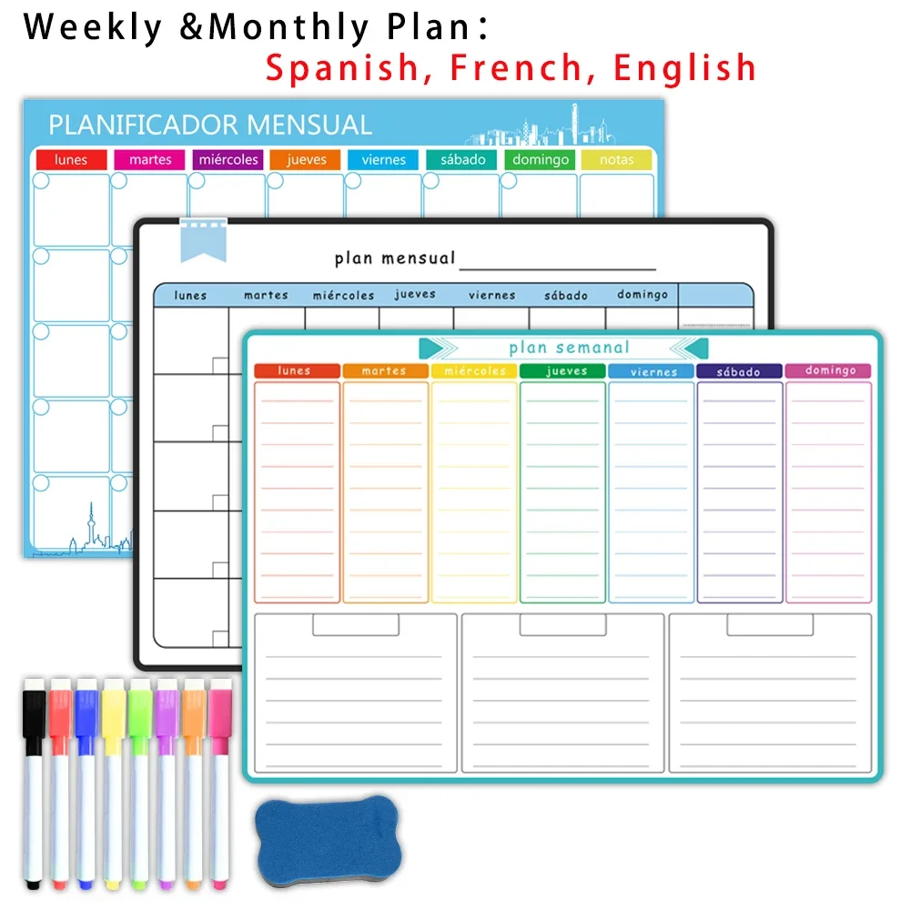 A3 Size Magnetic Weekly &month - Dry Erase Weekly review and price
