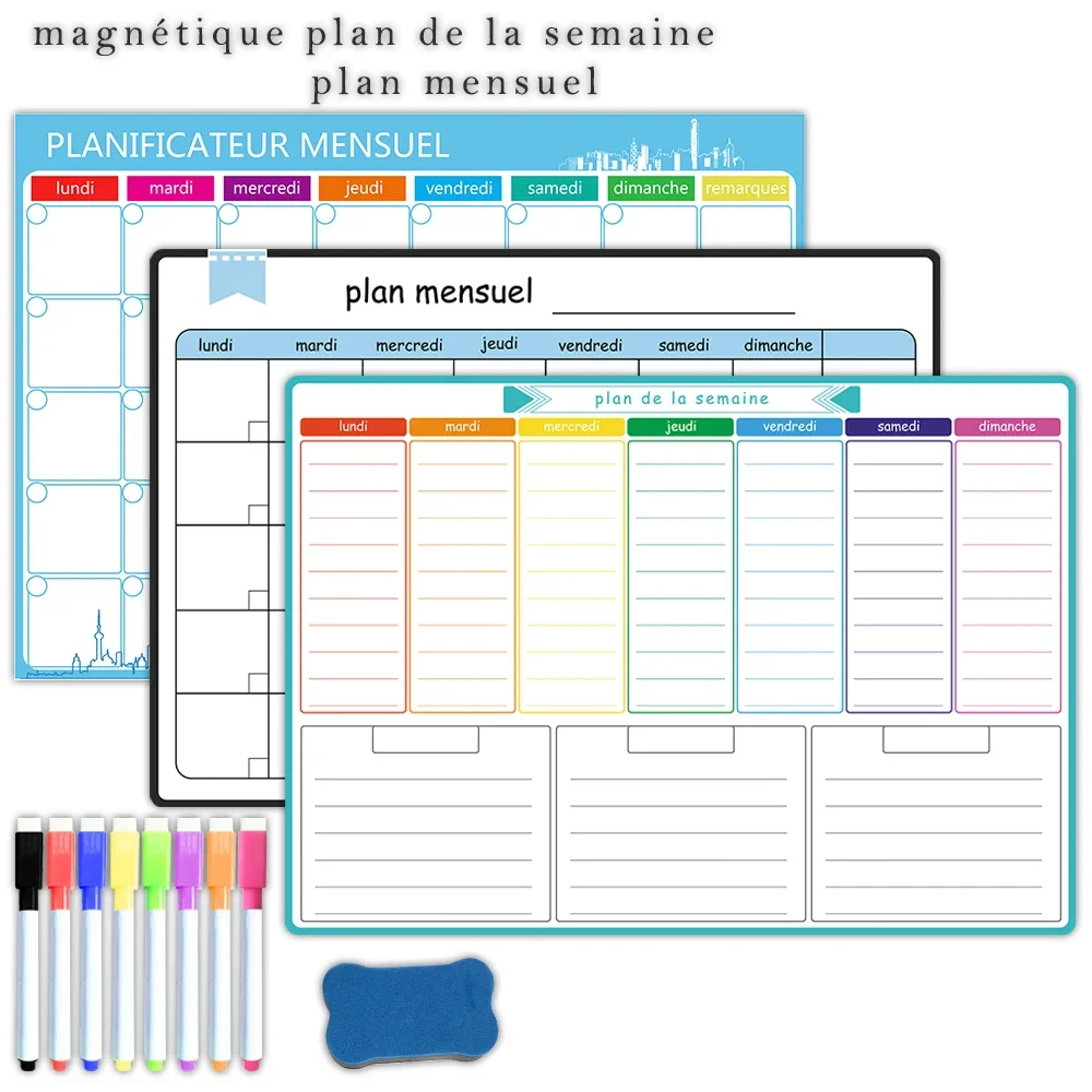 A3 Size Magnetic Weekly &month - Dry Erase Weekly review and price