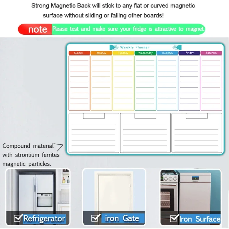 A3 Size Magnetic Weekly &month - Dry Erase Weekly review and price