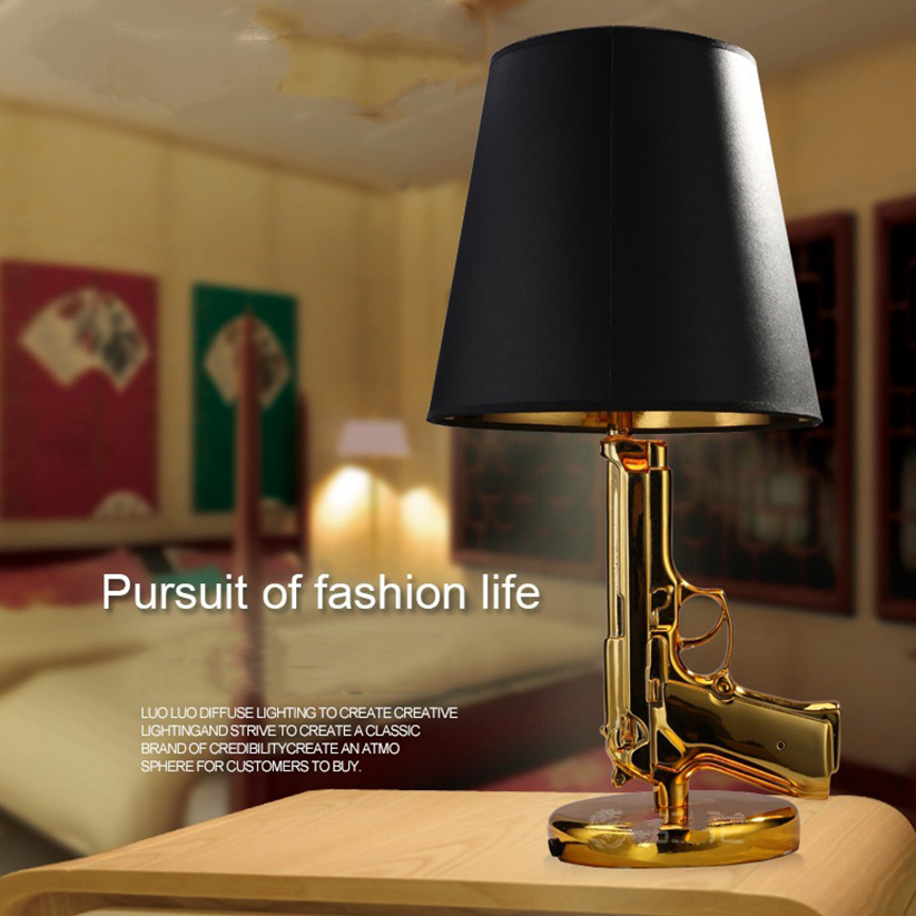 Gold Plated Pistol Table Desk  - Floor Lamp Arched review and price