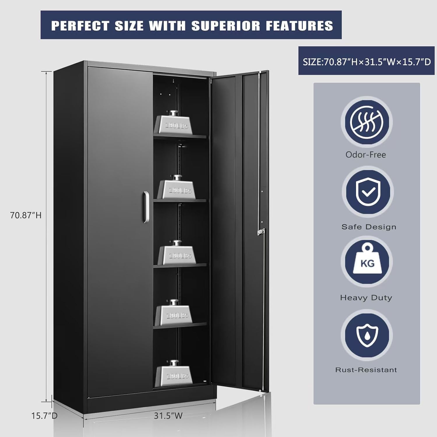 Metal Storage Cabinet With Adj - Office Furniture Used review and price