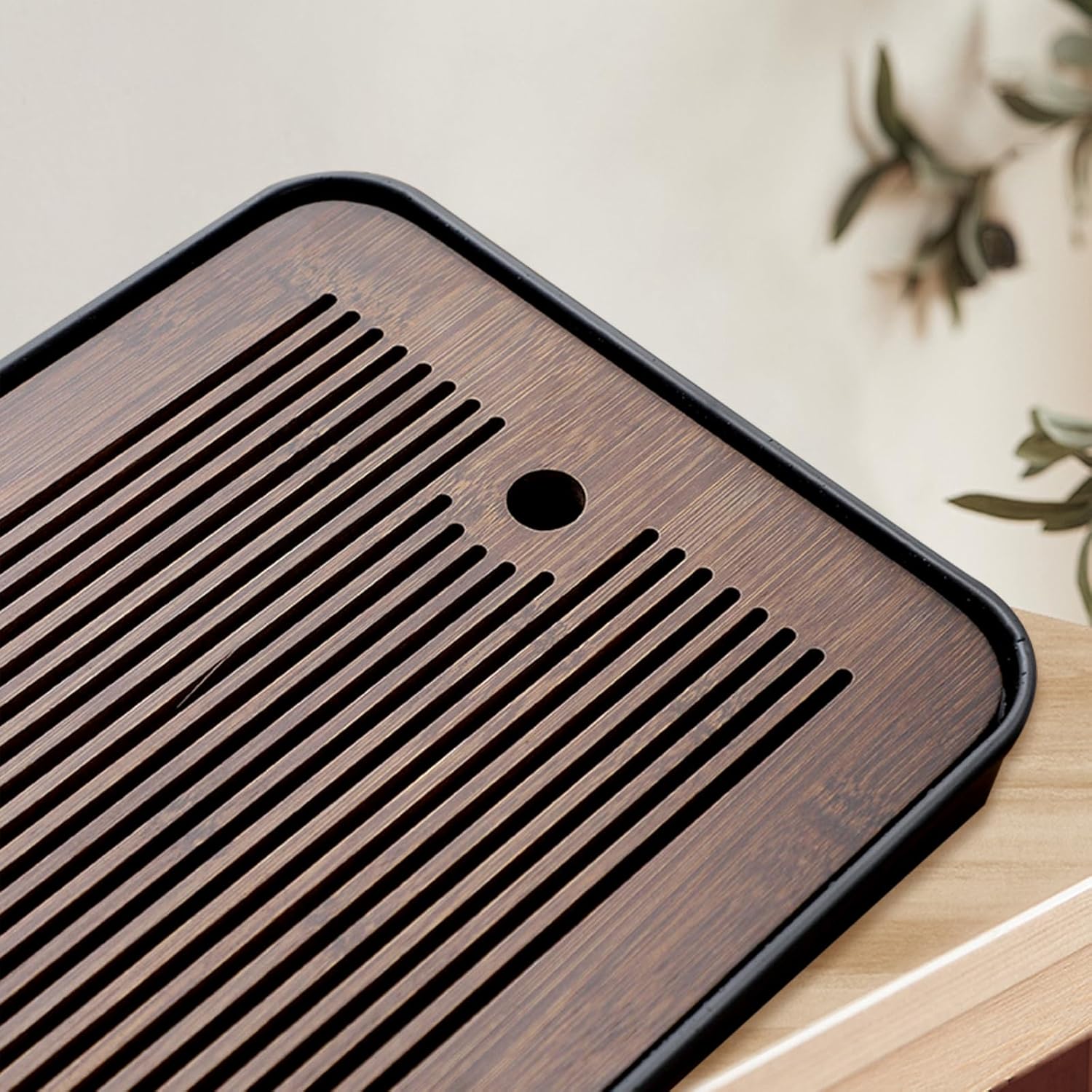 Natural Bamboo Tea Tray with H - Office Furniture Used review and price